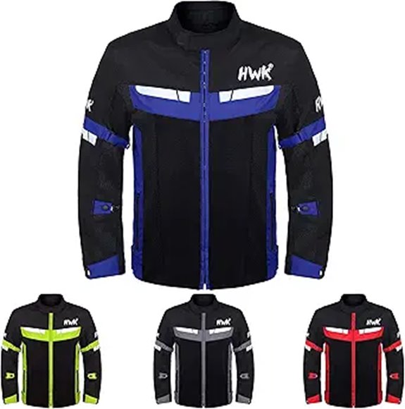 HWK Mesh Motorcycle Jacket with Armor and Breathable Fabric