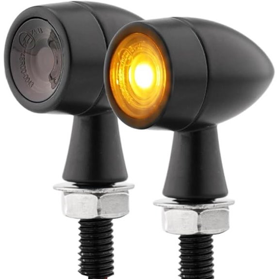 TSUNG Mini Motorcycle LED Turn Signals (Black Amber)