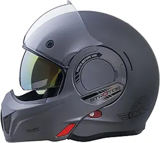 Full Face Modular Motorcycle Helmet with Dual Visors