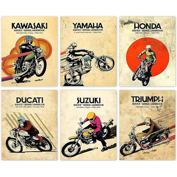 Motocross Wall Art Set for Man Cave or Bedroom