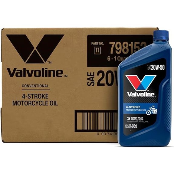 Valvoline 4-Stroke Motorcycle SAE 20W-50 Motor Oil 1 QT Case of 6