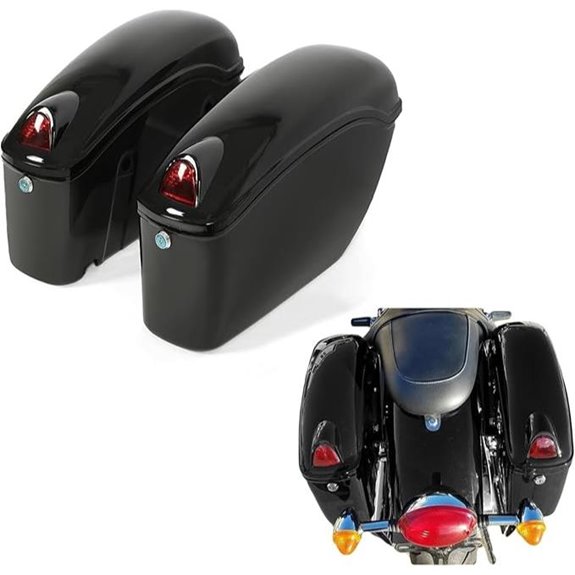 ECOTRIC Motorcycle Saddle Bags with Lock and Lights