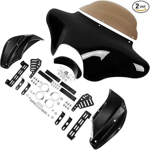 TCT-MOTORPARTS Batwing Fairing Windshield for Yamaha Harley
