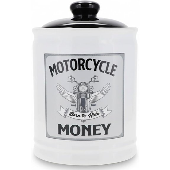 Motorcycle Ceramic Coin & Candy Jar Gift