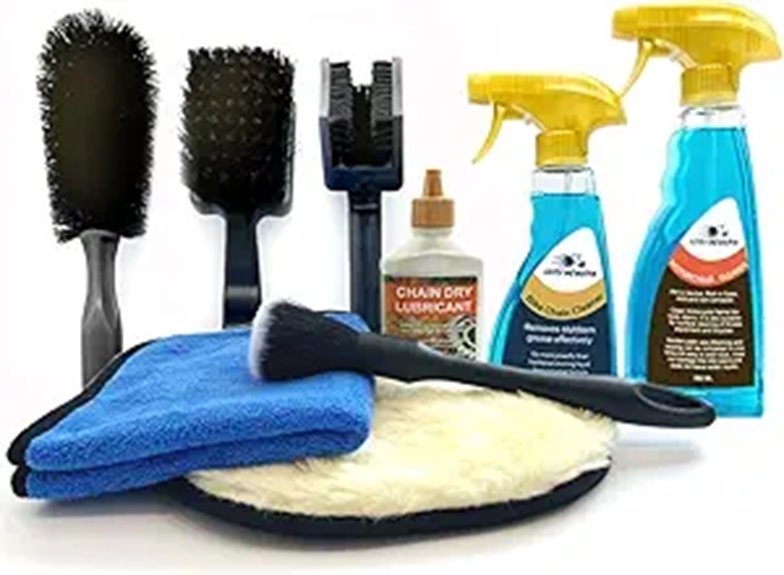 Motorcycle Wash Kit with Cleaner Chain Cleaner Lubricant