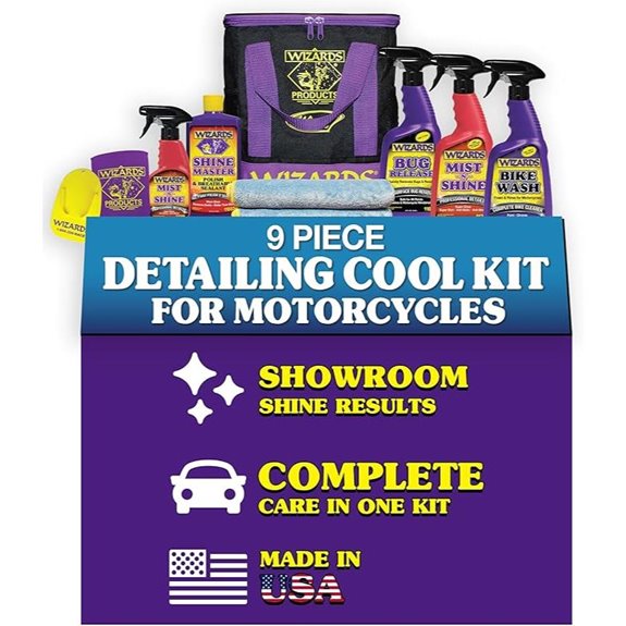 Wizards Motorcycle Detailing Kit with Cleaning Supplies