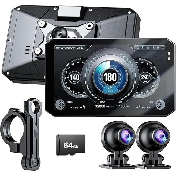 YESOK 5 Motorcycle Dash Cam with TPMS & GPS