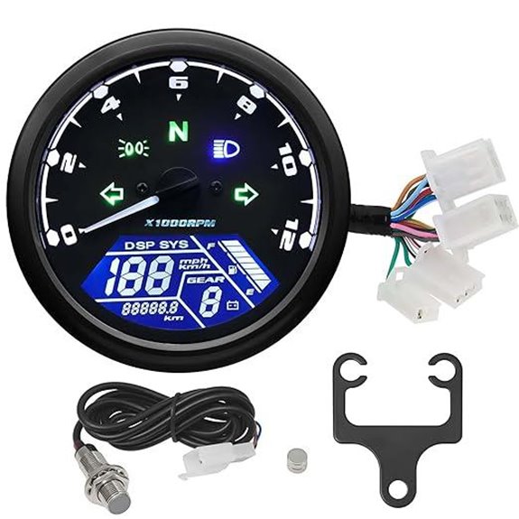 MH Motorcycle Digital Speedometer & Tachometer with Backlight