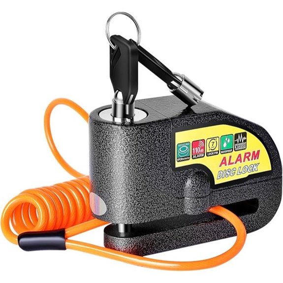 Motorcycle Disc Brake Lock with Alarm and Keys