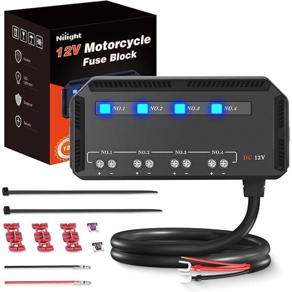 Nilight 12V Motorcycle Fuse Box with LED Indicator