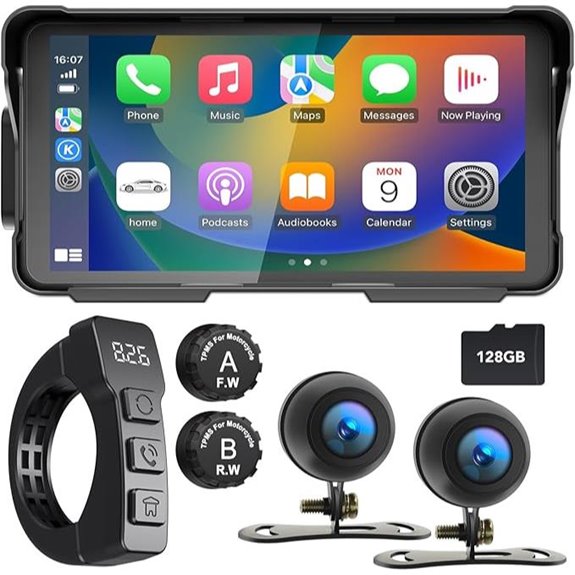 Motorcycle Dash Cam with GPS Touchscreen Waterproof