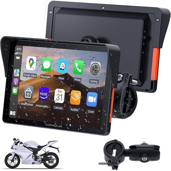 Motorcycle GPS with CarPlay Android Auto & Waterproof