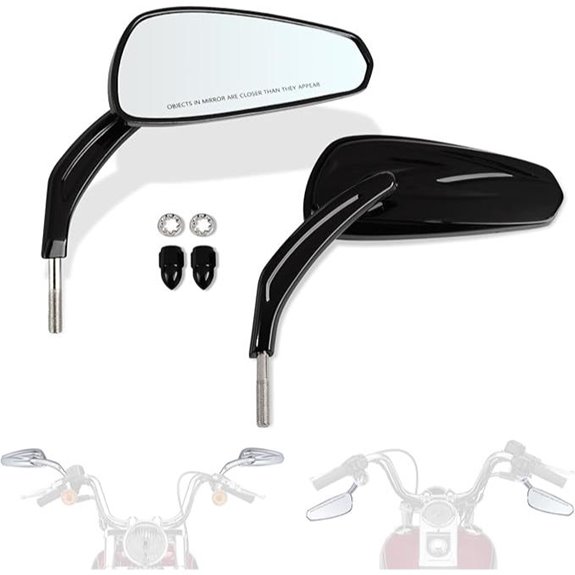 FOVPLUE Motorcycle Handlebar Mount Mirrors for Harley