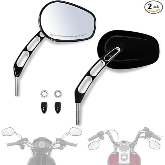 FOVPLUE Motorcycle Handlebar Mirror Set for Harley