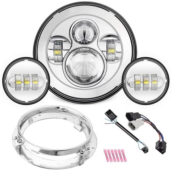 SUNPIE 7-Inch Motorcycle Headlight Fog Lights Combo