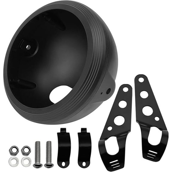 Motorcycle Headlight Housing with Mounting Brackets