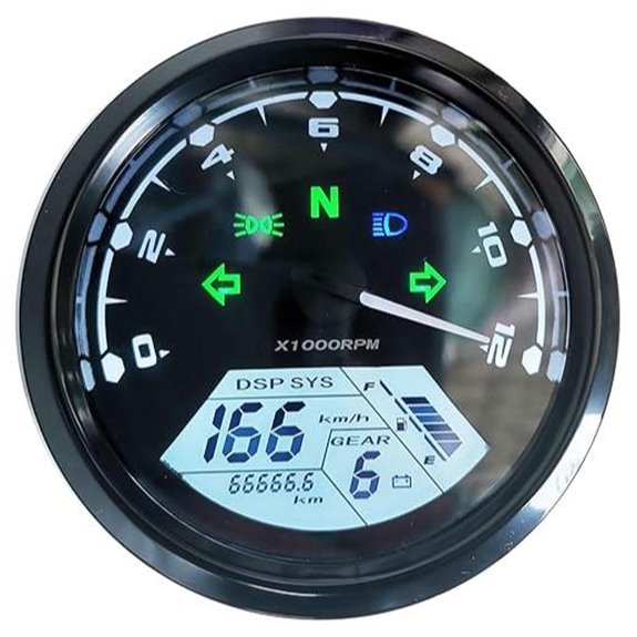 LCD Motorcycle Speedometer with RPM & Odometer