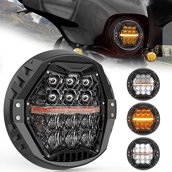 DOT 120W Motorcycle LED Headlight with Turn Signal