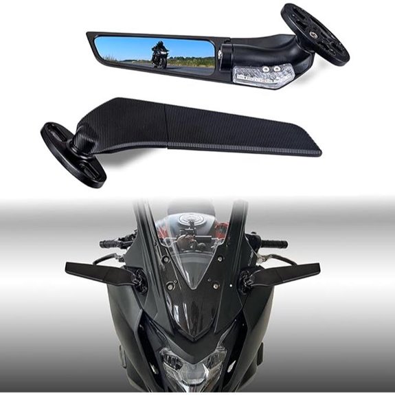 Motorcycle LED Turn Signal Rear View Mirrors