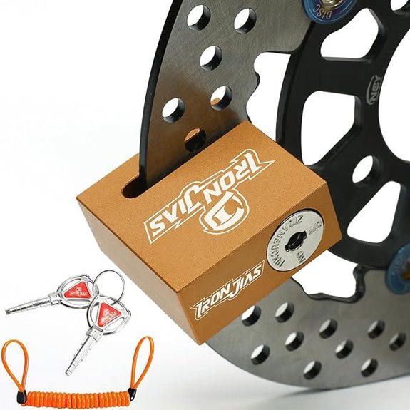 Motorcycle Disc Lock with Keys and Reminder Cable