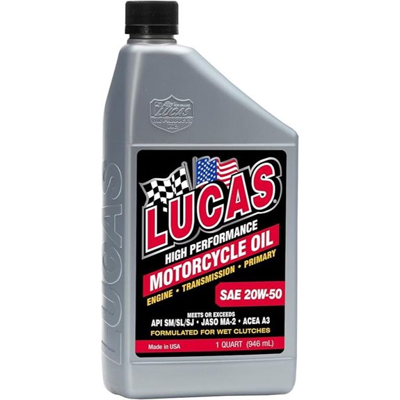 Lucas Oil 10700 SAE 20W-50 Motorcycle Oil - Gray 1 Quart (32 Ounces)