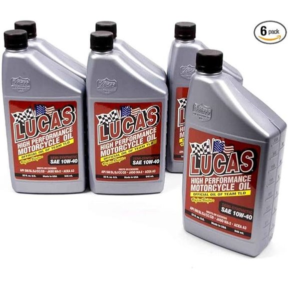 Lucas Oil Semi-Synthetic SAE 10W-40 Motorcycle Oil (6-Pack)