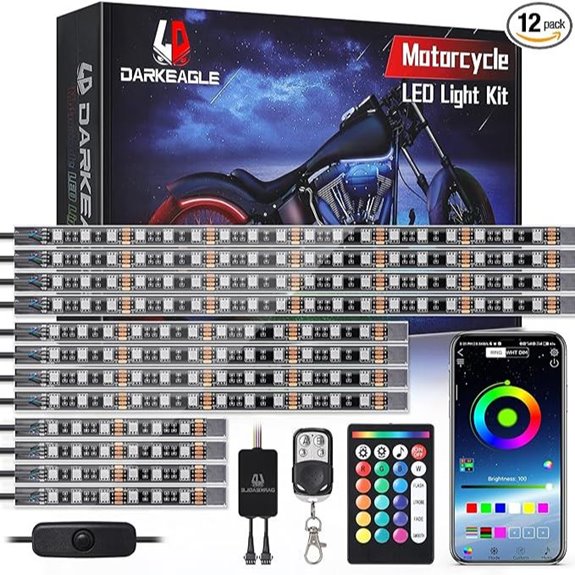 Motorcycle LED Light Kit with Remote RGB Underglow