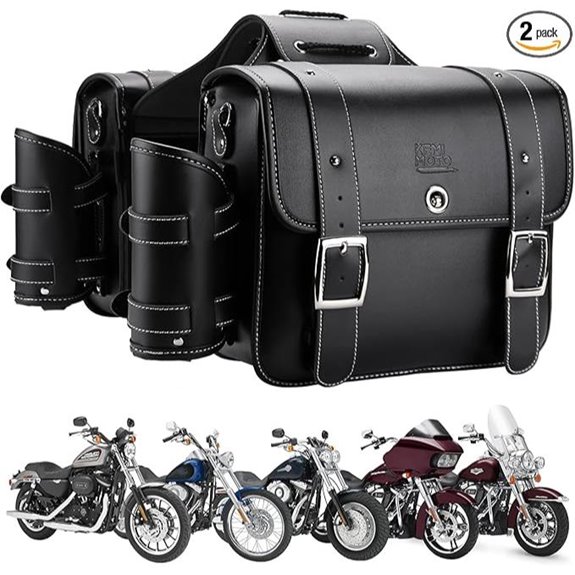 KEMIMOTO Motorcycle Saddlebags with Cup Holder