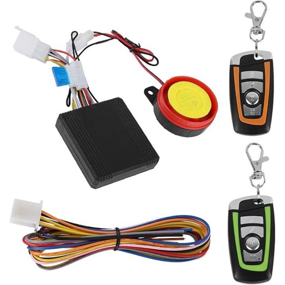Motorcycle Alarm System with Remote and Flashing Lights