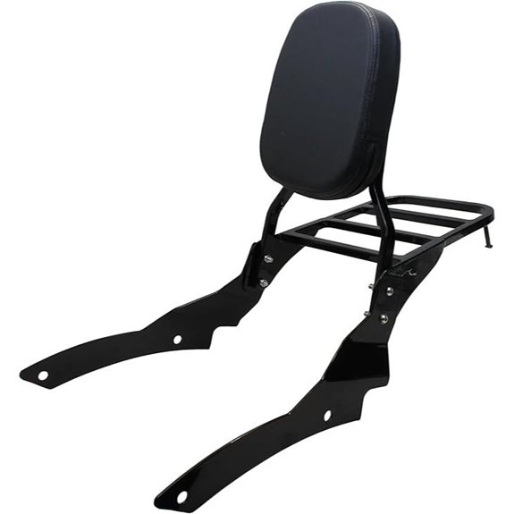 YHMOTO Motorcycle Sissy Bar Backrest with Luggage Rack