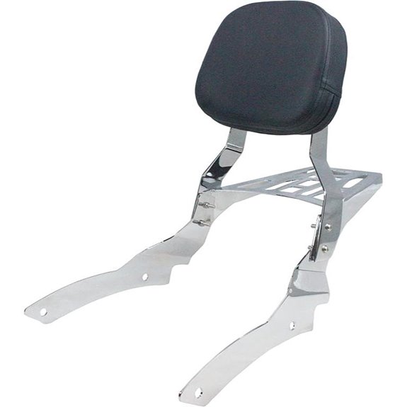YHMOTO Motorcycle Sissy Bar Backrest with Luggage Rack