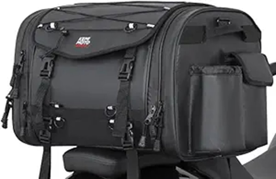 KEMIMOTO Motorcycle Tail Bag with Rain Cover