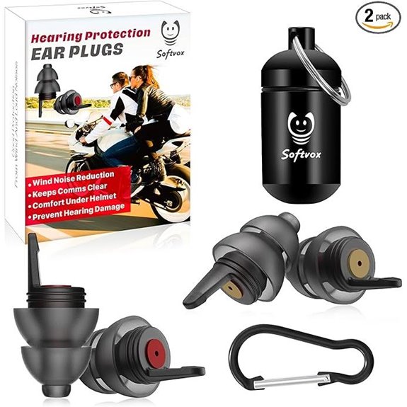 Motorcycle Ear Plugs for Wind Noise Reduction (2 Pairs)