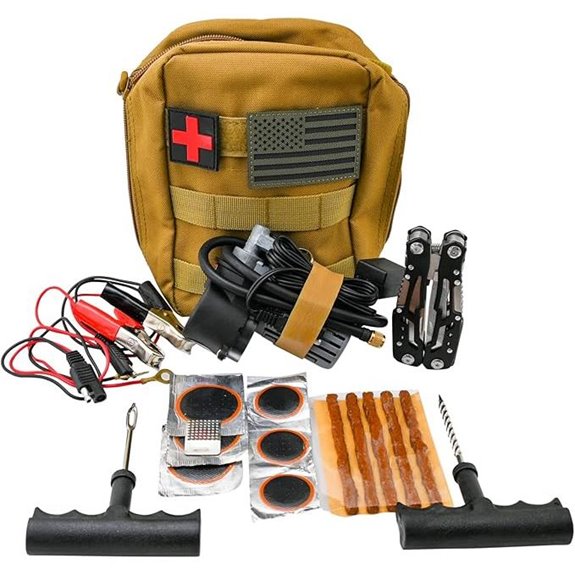 Motorcycle ATV UTV Flat Tire Repair Kit with Compressor