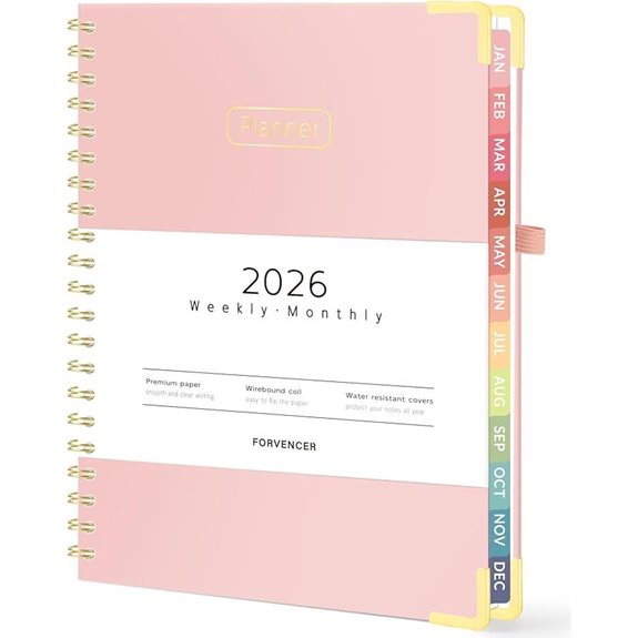 Forvencer 2026 Pink Hardcover Weekly & Monthly Planner