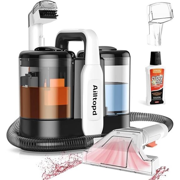 Portable Upholstery Spot Cleaner with 2 Brush Heads