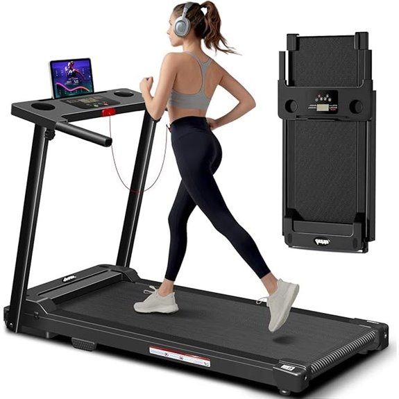 portable foldable treadmill with led