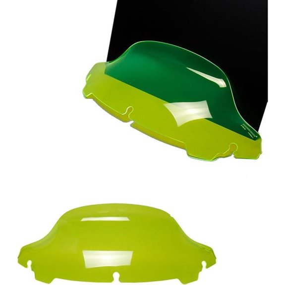 POWER JAMES Green PMMA 7 Windshield for Harley Touring