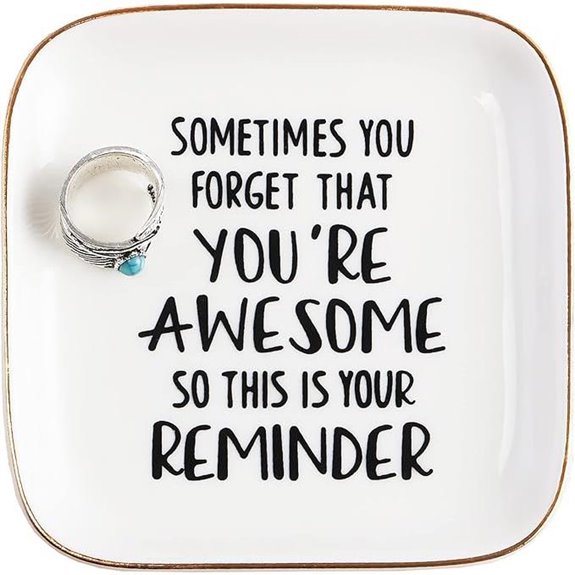 PUDDING CABIN Inspirational Ring Dish Gift for Women