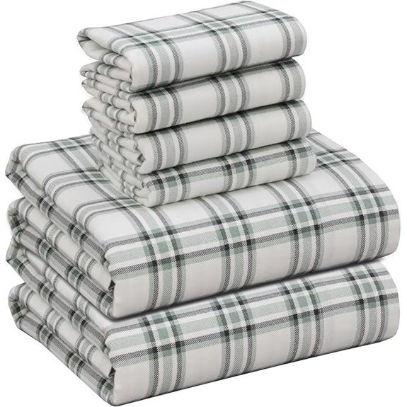 RUVANTI Queen Flannel Sheet Set 6 Pcs Cotton