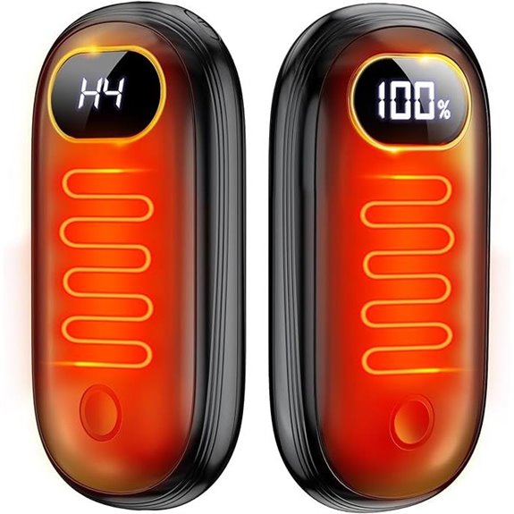 Rechargeable Hand Warmers 2 Pack with LED Display