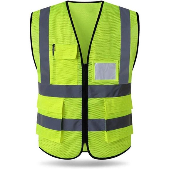 HYCOPROT Reflective Safety Vest with Pockets & Zipper