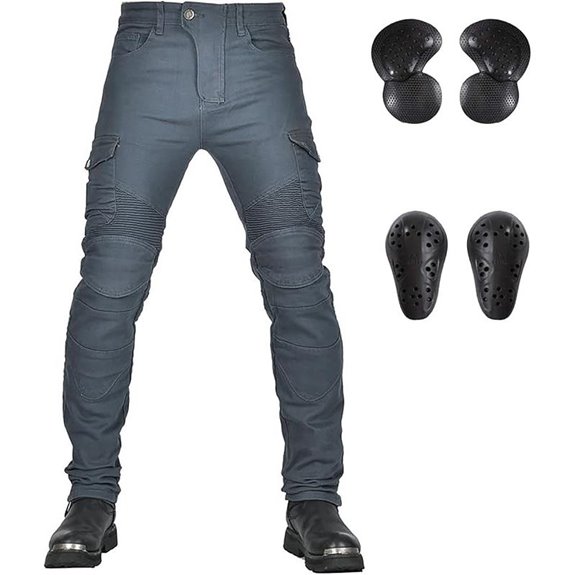 LOMotorcycle Riding Pants with Armor and Aramid LiningG Motorcycle Riding Jeans with Removable Armor