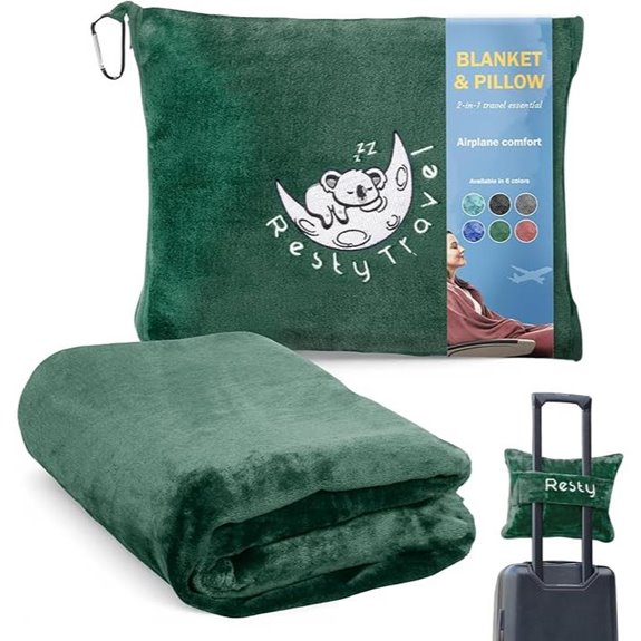 Resty 65x40 Travel Blanket & Pillow for Flights