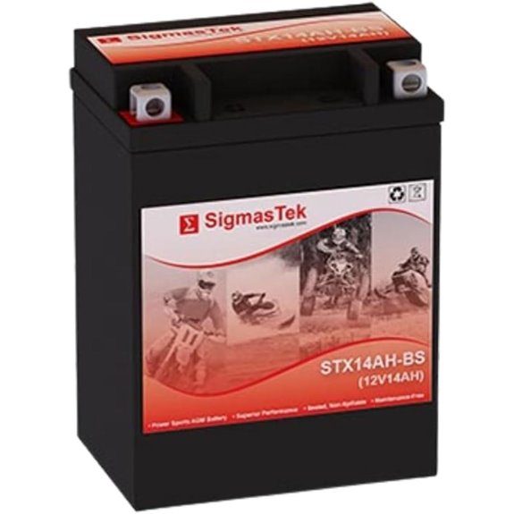 SigmasTek STX14AH-BS Motorcycle Battery 210 CCA