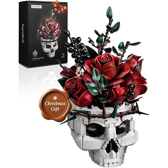iATOM Skull Roses Botanical Building Set