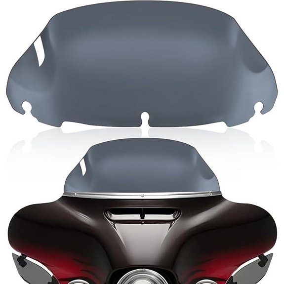 Smoke 9” Motorcycle Windshield for Harley Touring Models