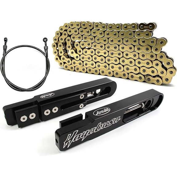 Black Swingarm Extensions Brake Line Chain Kit for Suzuki Hayabusa