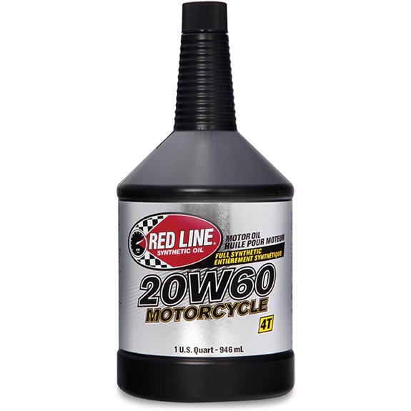 Red Line 12604 20W60 Synthetic Motorcycle Motor Oil - 1 Quart (6 Pack)