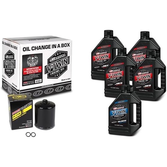 V-Twin Oil Change Kit Synthetic w/Black Filter Sportster